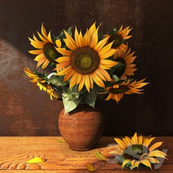 Plant - Flowers sunflowers in a vase 