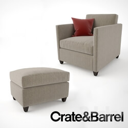 Arm chair - Crate and Barrel Dryden Chair and Ottoman 