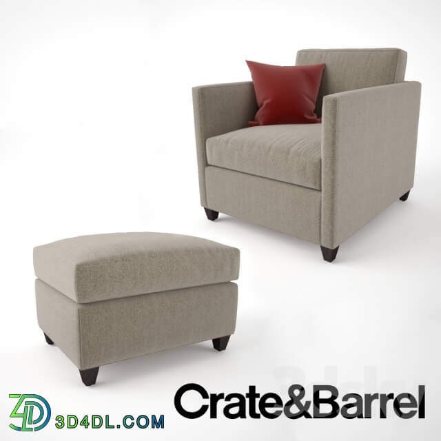 Arm chair - Crate and Barrel Dryden Chair and Ottoman