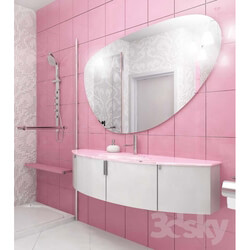 Bathroom furniture - Washbasin with mirror glass 