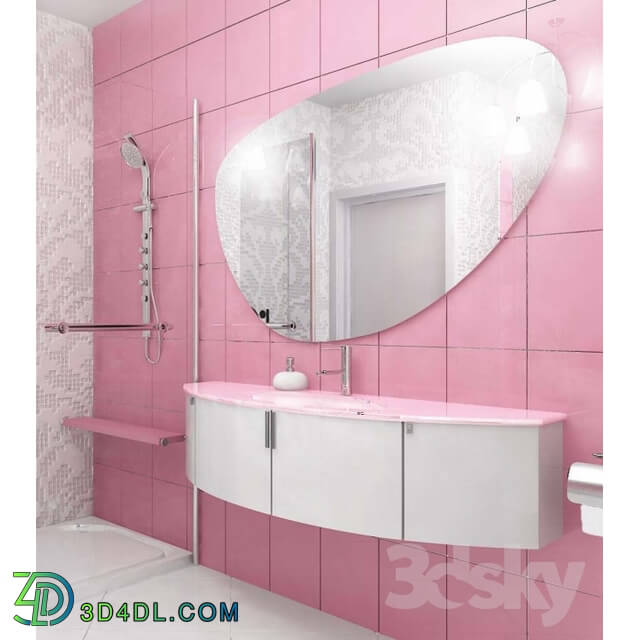 Bathroom furniture - Washbasin with mirror glass