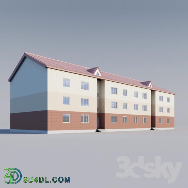 Building - 3 story 2-section of residential house