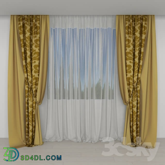 Curtain - Blind - double curtain and tulle