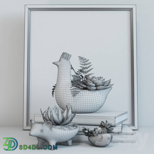 Decorative set - Set chicken and hedgehogs