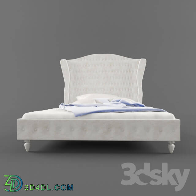 Bed - Double bed with high headrest