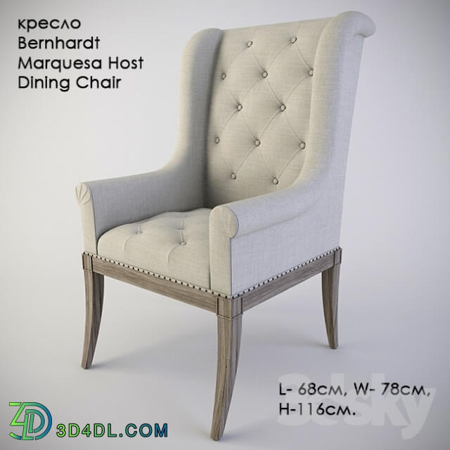 Arm chair - Chair Bernhardt Marquesa Host Dining Chair