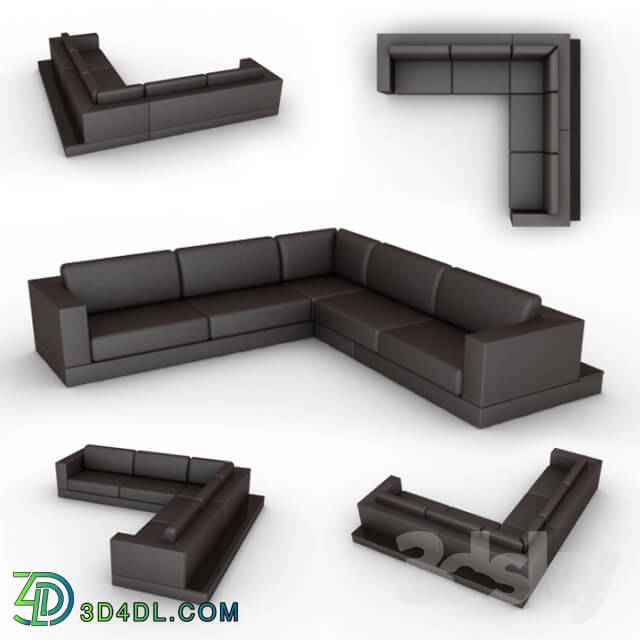 Sofa - Corner sofa with shelf 3000h3250