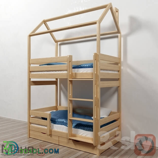 Bed - The cot is two-tiered