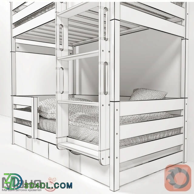 Bed - The cot is two-tiered