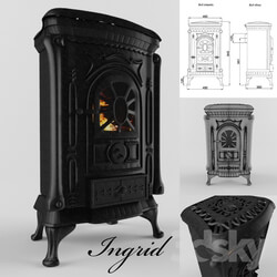 Fireplace - Cast-iron stove of Ingrid 