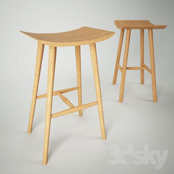 Chair - Yoko Curved Ash Wood Barstool 