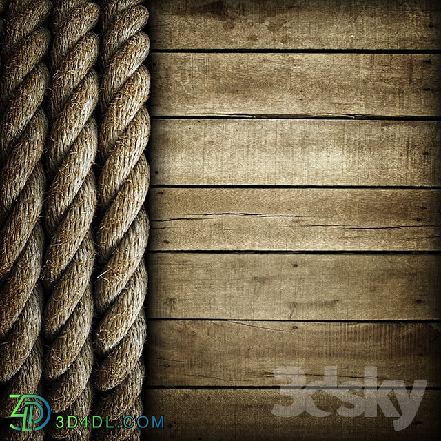 Wood - Old Wood Plank with Rope Texture