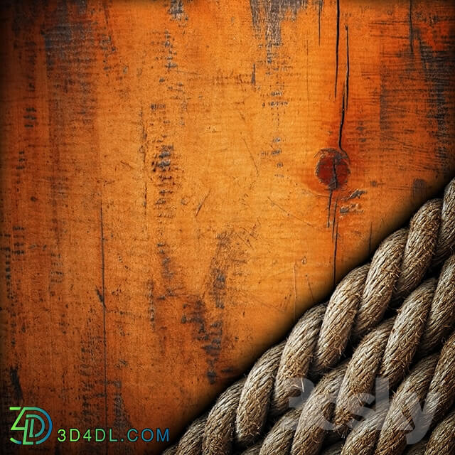 Wood - Old Wood Plank with Rope Texture