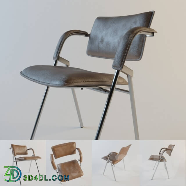 Chair - Jacques Dumont Leather and Iron Chair_coroma3