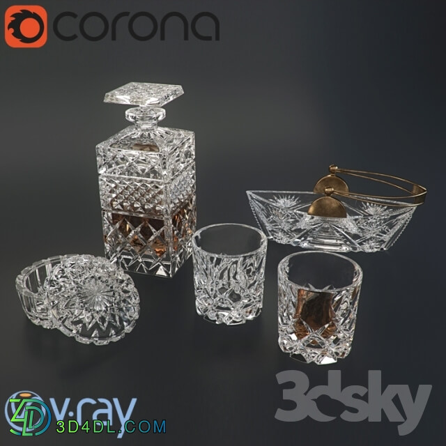Tableware - A set of crystal glassware