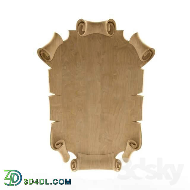 Decorative plaster - wooden cartouche