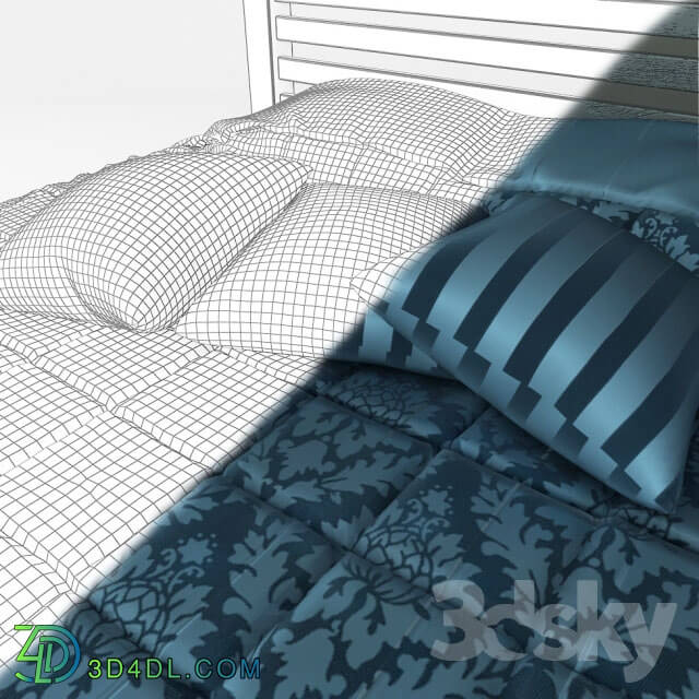 Bed - Bed with quilted bedspread