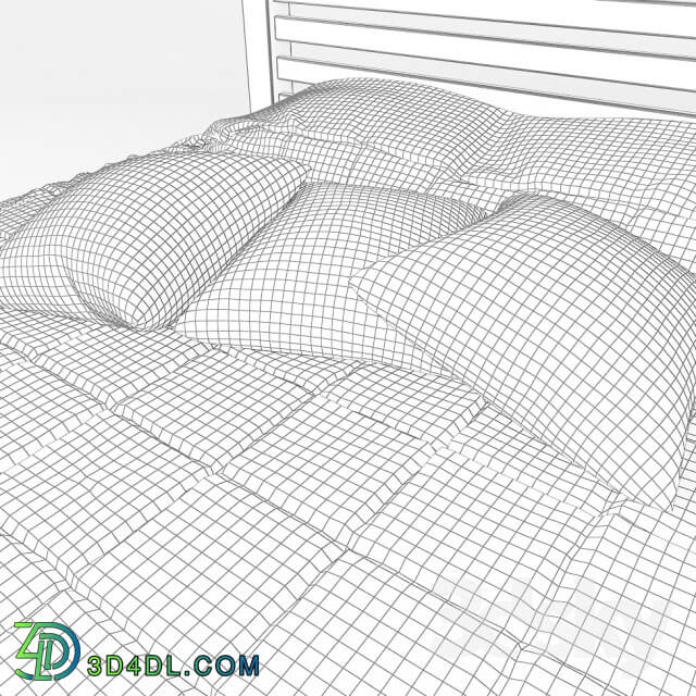 Bed - Bed with quilted bedspread