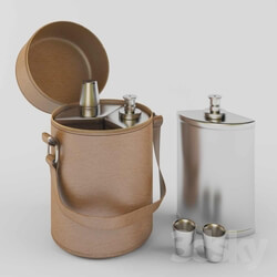 Other kitchen accessories - brown leather bar set 
