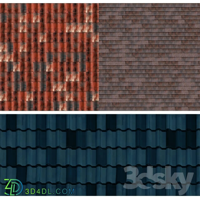 Miscellaneous - Roof Tiles. Seamless textures.