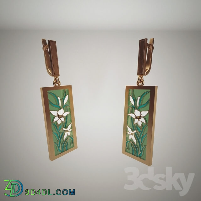 Other decorative objects - Earrings with glass inserts