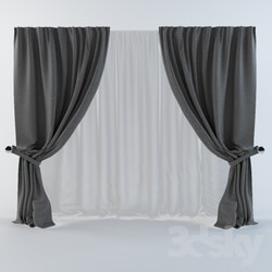 Curtain - Blind with garters and tulle 