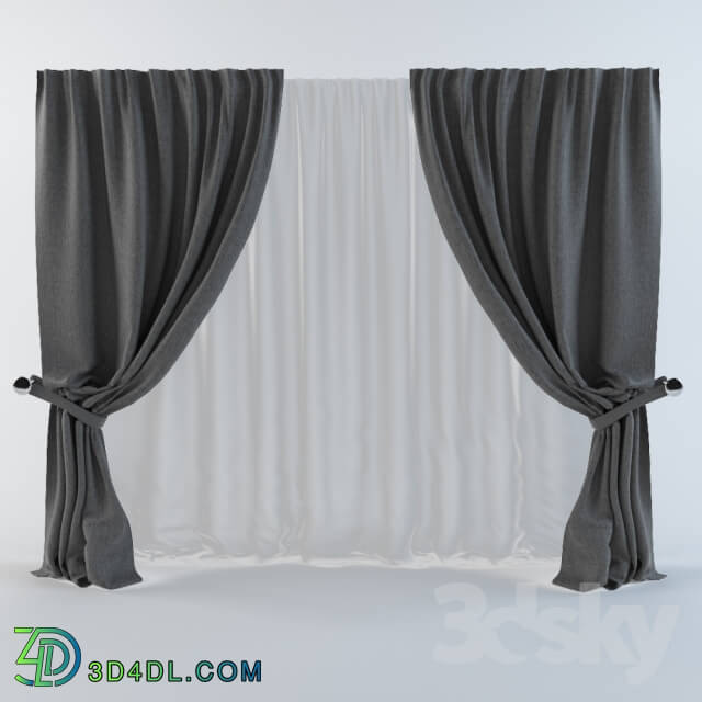 Curtain - Blind with garters and tulle