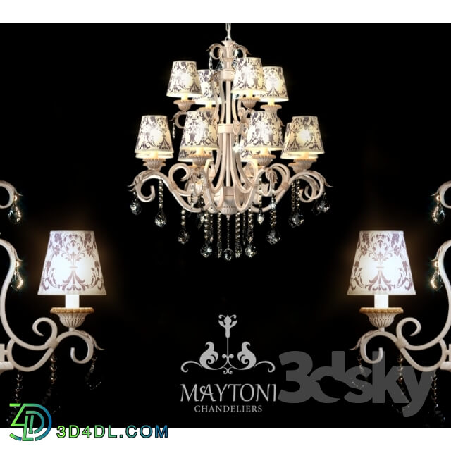 Ceiling light - Bunk chandelier Maytoni ARM219-12-G