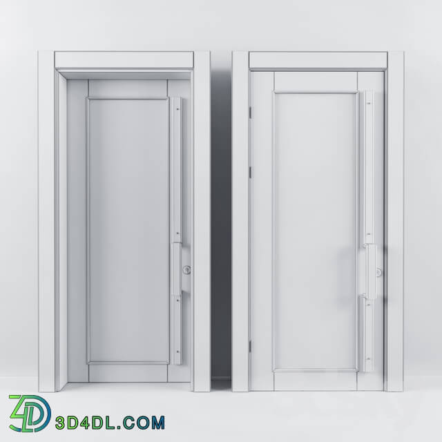 Doors - White Wooden Glass Door