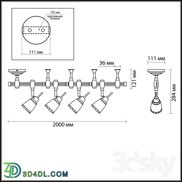 Technical lighting - Flexible track ODEON LIGHT 3806 _ 4TR LOFIA