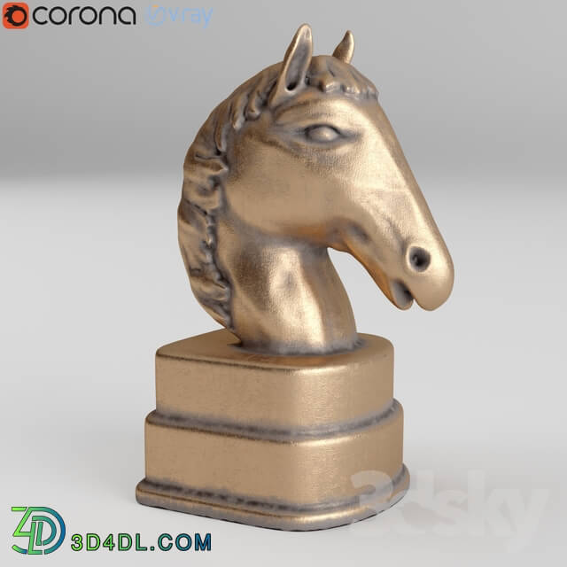 Sculpture - Noble Horse Golden Bookends