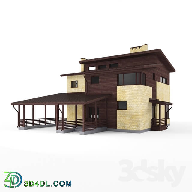 Building - two-story cottage with carport