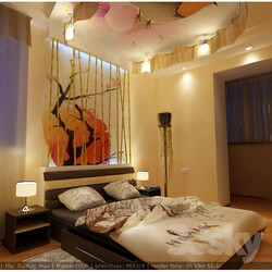 Bed - bed with wall panels 