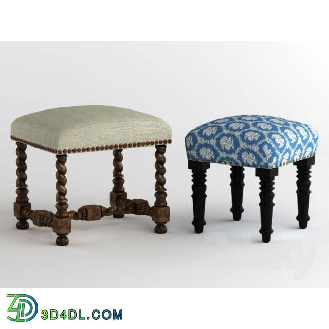 Other soft seating - European Barley Twist Stool and Casablanca stool