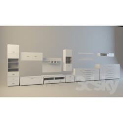 Wardrobe _ Display cabinets - Modular _istema living room Jang from Black Red White 