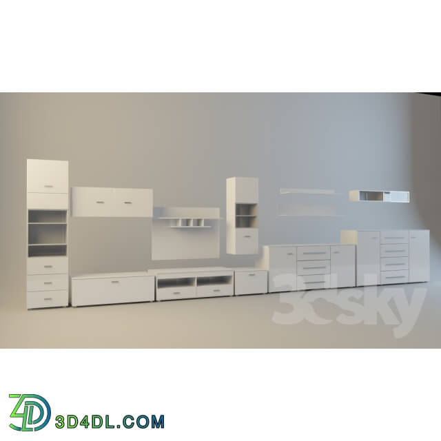 Wardrobe _ Display cabinets - Modular _istema living room Jang from Black Red White