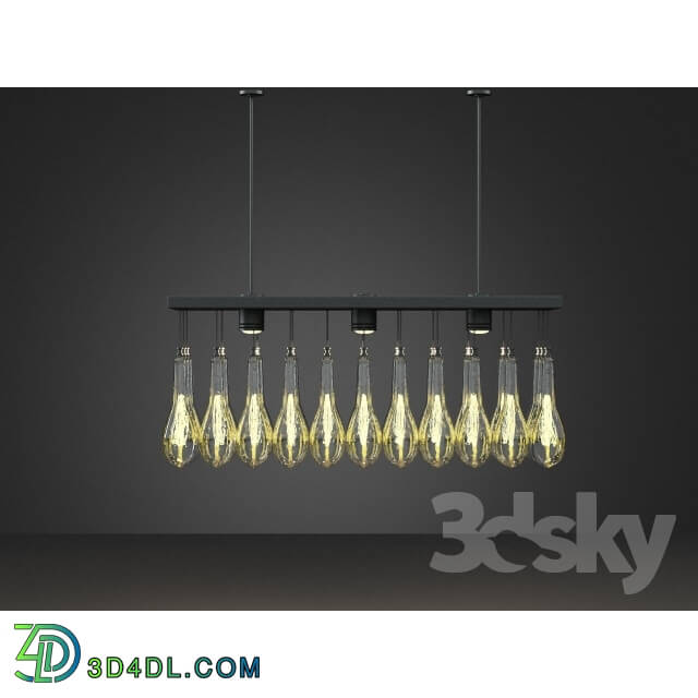 Ceiling light - Scandinavian glass lamps in metal stack