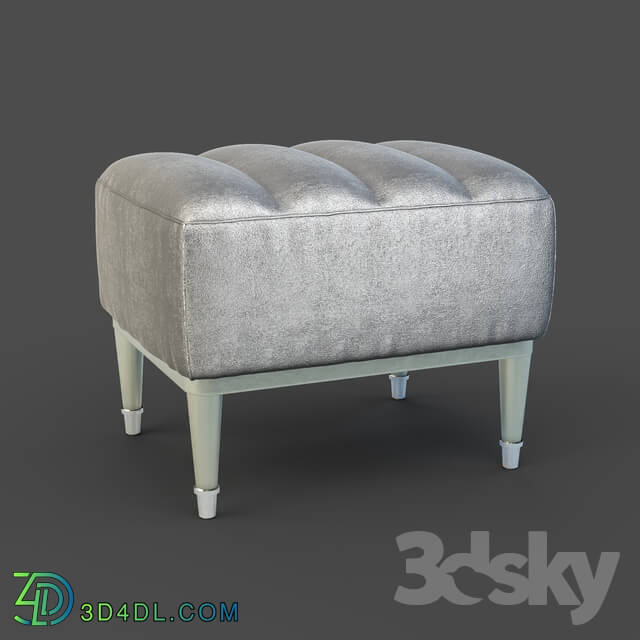 Other soft seating - OM Poof Fratelli Barri RIMINI in fabric silver-gray velor_ legs in silver finish _AL__ FB.ST.RIM.239