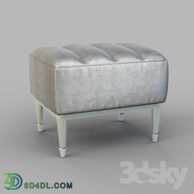 Other soft seating - OM Poof Fratelli Barri RIMINI in fabric silver-gray velor_ legs in silver finish _AL__ FB.ST.RIM.239