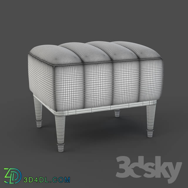 Other soft seating - OM Poof Fratelli Barri RIMINI in fabric silver-gray velor_ legs in silver finish _AL__ FB.ST.RIM.239