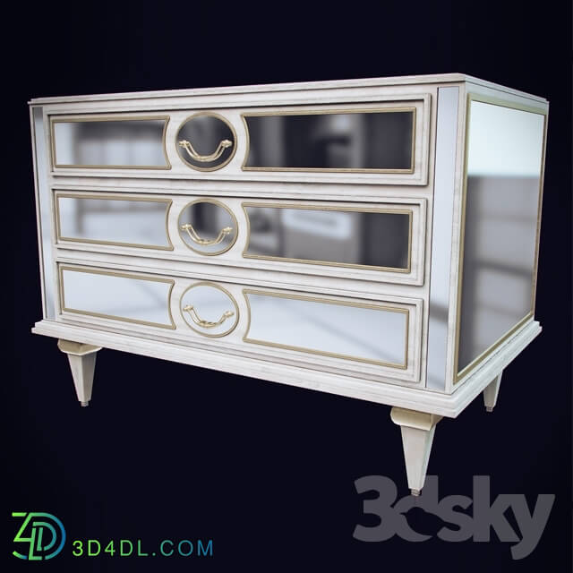 Sideboard _ Chest of drawer - White wood bedstand