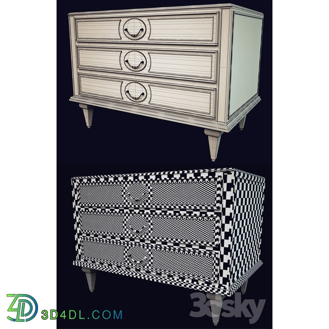 Sideboard _ Chest of drawer - White wood bedstand