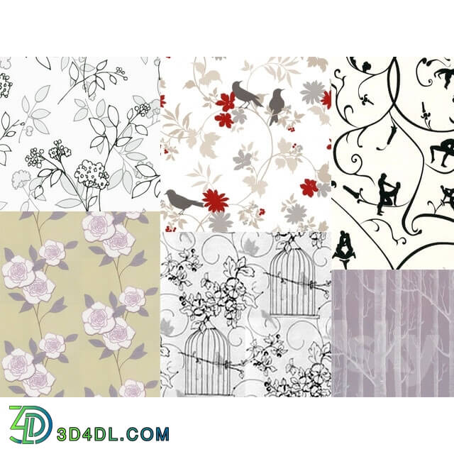 Wall covering - wallpaper with vegetal ornamentation