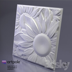 3D panel - Gypsum 3d Sunflower panel from Artpole 