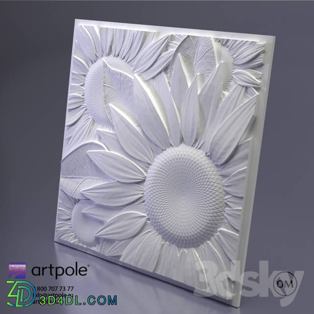 3D panel - Gypsum 3d Sunflower panel from Artpole