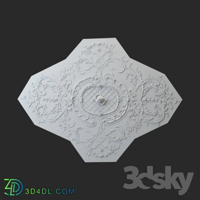 Decorative plaster - Bladed rosette 18