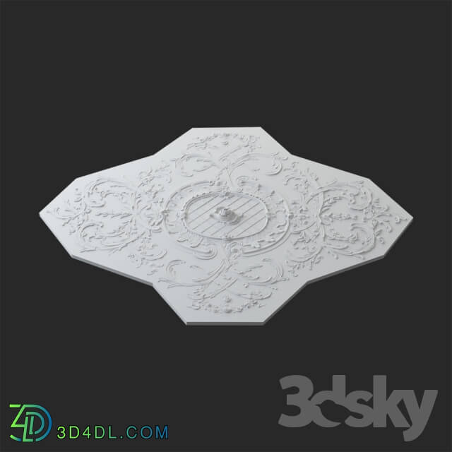Decorative plaster - Bladed rosette 18