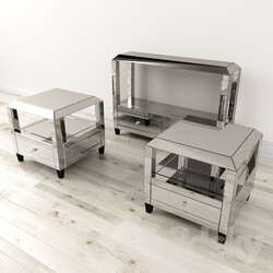 Sideboard _ Chest of drawer - Montreal Mirrored Console Table and Table w _ Drawer 