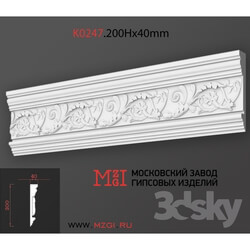 Decorative plaster - Cornices patterned plaster moldings K0247.200Nx40mm 