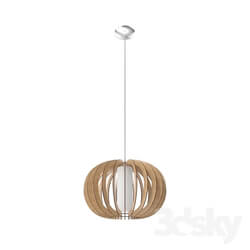 Ceiling light - 95599 Pendant STELLATO 1_ 1х60W _E27__ Ø500_ H1500_ steel nickel matt _ wood_ glass_ maple 